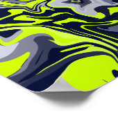 抽象芸術の渦巻き(緑、灰色、黒) ポスター (角)