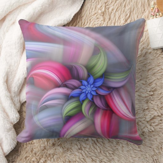 抽象芸術の渦巻く花 クッション (ブランケット)