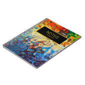 抽象芸術の渦巻のモダンな一流の黄橙色の青 ノートブック (左側)