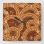 抽象芸術の渦 スクエア壁時計 (正面)