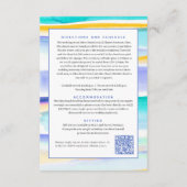 抽象芸術の潮線は青い結婚黄色のQRコード エンクロージャーカード (裏面)