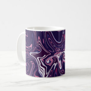 抽象芸術の濃い渦巻き紫とピンク コーヒーマグカップ