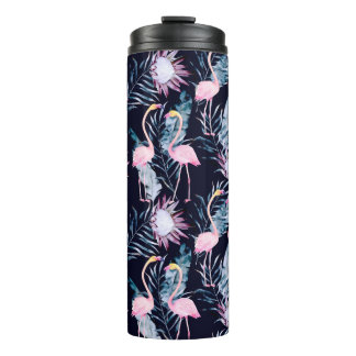 抽象芸術の熱帯パターン：フラミンゴ、プロテア、l タンブラー