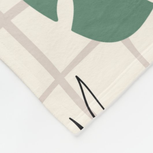 抽象芸術の熱帯性の継ぎ目のない模様で、ヤシの葉が付いている フリースブランケット (角)