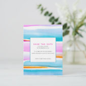 抽象芸術の熱帯潮線の結婚式は日付を保存 招待状 (スタンド正面)