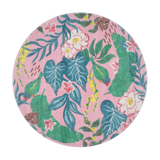 抽象芸術の熱帯花ガッシュのパタ絵画ーン カッティングボード (正面)