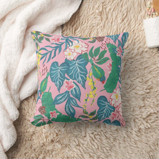 抽象芸術の熱帯花ガッシュのパタ絵画ーン クッション (ブランケット)