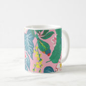 抽象芸術の熱帯花ガッシュのパタ絵画ーン コーヒーマグカップ (正面右)