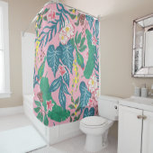 抽象芸術の熱帯花ガッシュのパタ絵画ーン シャワーカーテン (インサイチュ)