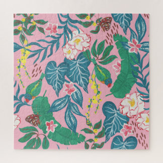 抽象芸術の熱帯花ガッシュのパタ絵画ーン ジグソーパズル