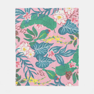 抽象芸術の熱帯花ガッシュのパタ絵画ーン フリースブランケット