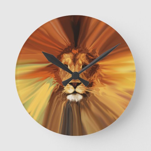 抽象芸術の猛獅子 ラウンド壁時計 (正面)