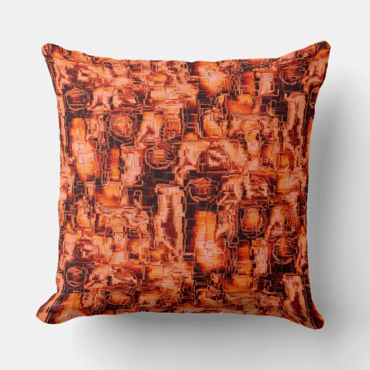 抽象芸術の画像はモザイクで彫刻され、コーラルトーンで クッション (正面)