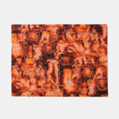 抽象芸術の画像はモザイクで彫刻され、コーラルトーンで ドアマット (正面)