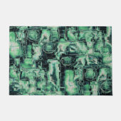 抽象芸術の画像はモザイクで彫刻され、コーラルトーンで ドアマット (正面)