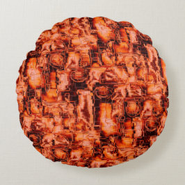 抽象芸術の画像はモザイクで彫刻され、コーラルトーンで ラウンドクッション