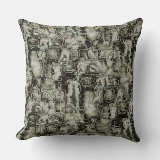 抽象芸術の画像は灰色のthrの色合いでモザイクを刻んだ クッション (正面)