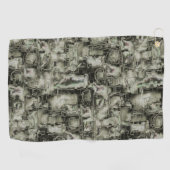 抽象芸術の画像は灰色のthrの色合いでモザイクを刻んだ ゴルフタオル (横)