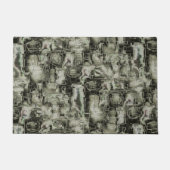 抽象芸術の画像は灰色のthrの色合いでモザイクを刻んだ ドアマット (正面)