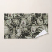 抽象芸術の画像は灰色のthrの色合いでモザイクを刻んだ バスタオルセット (ハンドタオル)