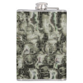 抽象芸術の画像は灰色のthrの色合いでモザイクを刻んだ フラスク (裏面)