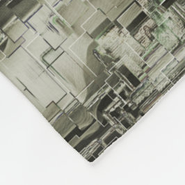 抽象芸術の画像は灰色のthrの色合いでモザイクを刻んだ フリースブランケット