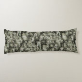 抽象芸術の画像は灰色のthrの色合いでモザイクを刻んだ ボディピロー (裏面)