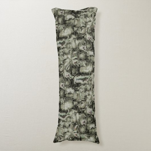 抽象芸術の画像は灰色のthrの色合いでモザイクを刻んだ ボディピロー (正面縦)