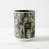 抽象芸術の画像は灰色のthrの色合いでモザイクを刻んだ マグカップ (中央)