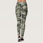 抽象芸術の画像は灰色のthrの色合いでモザイクを刻んだ レギンス (裏面)