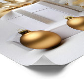 抽象芸術の白いクリスマスツリーと金ゴールドアクセント ポスター (角)