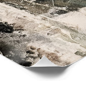 抽象芸術の白いジャングル猫の風景 ポスター (コーナー)