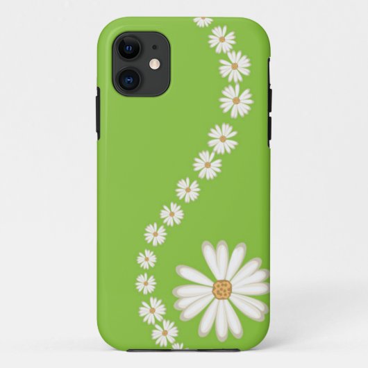抽象芸術の白いデイジーの緑のiPhone 5ケース Case-Mate iPhoneケース (裏面)