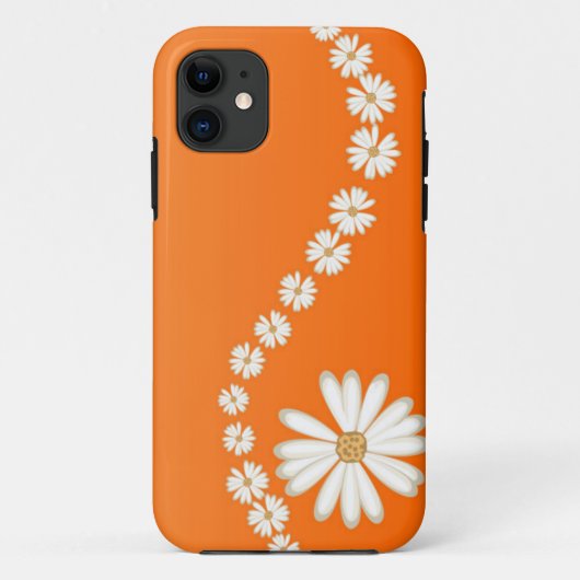 抽象芸術の白いデイジーオレンジ色のiPhone 5ケース Case-Mate iPhoneケース (裏面)