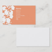 抽象芸術の白いハイビスカスが鮭に咲く 名刺 (正面/裏面)