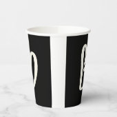 抽象芸術の白いハートの黒 紙コップ (左)