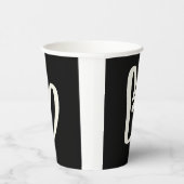 抽象芸術の白いハートの黒 紙コップ (右)