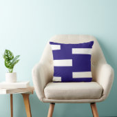 抽象芸術の白い抽象芸術の幾何学模様（青） クッション (椅子)