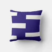 抽象芸術の白い抽象芸術の幾何学模様（青） クッション (裏面)