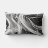 抽象芸術の白い渦巻き煙 ランバークッション (裏面)