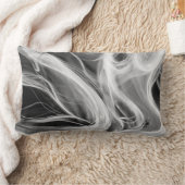 抽象芸術の白い渦巻き煙 ランバークッション (ブランケット)