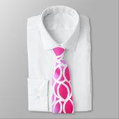 抽象芸術の白い線のパターン(ピンク) グラデーション ネクタイ (タイ)