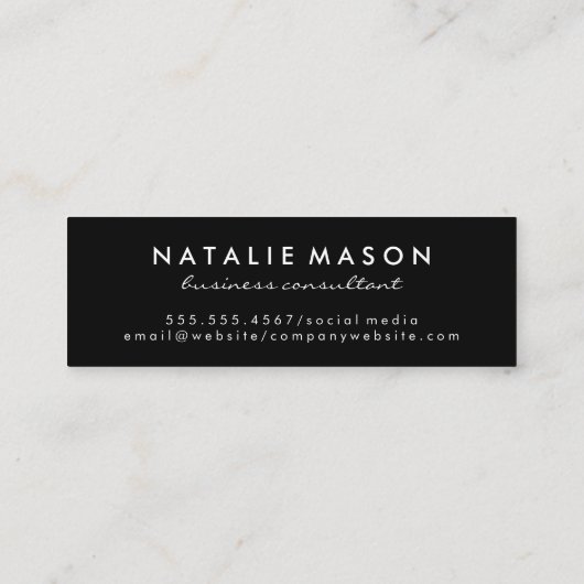 抽象芸術の白い青い色合い | モノグラム スキニー名刺 (裏面)