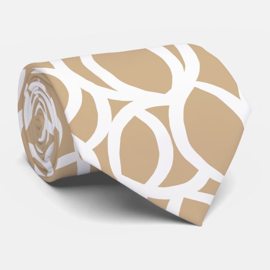 抽象芸術の白と接線のパターン ネクタイ (ロール)