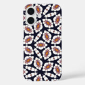 抽象芸術の白と金ゴールドの幾何学的パターン Case-Mate iPhoneケース (裏面)