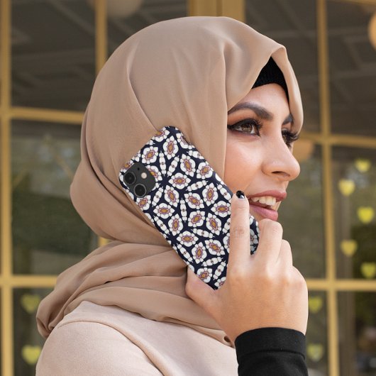 抽象芸術の白と金ゴールドの幾何学的パターン Case-Mate iPhoneケース