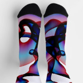 抽象芸術の白と青2 ソックス (上部)