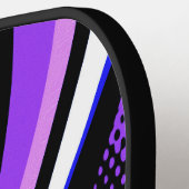 抽象芸術の白と黒のカーブ ピックルボールラケット (左詳細)