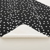 抽象芸術の白黒のドットパターン シェルパブランケット (3/4)