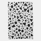 抽象芸術の白黒の図形パターン キッチンタオル (縦)